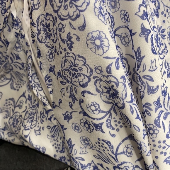 Anthropologie / shoshanna sky country silk dress in blue floral color block - Picture 6 of 6